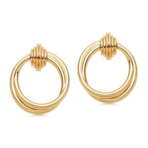 Missoma x Lucy Williams Front Facing Gold Hoop Earrings
